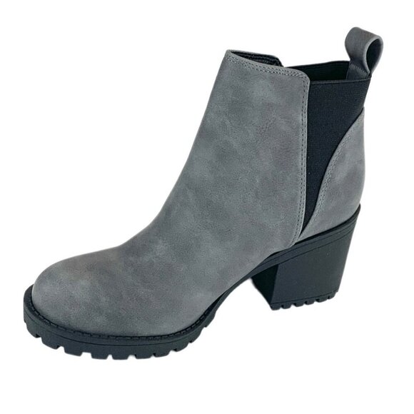 Dirty Laundry LIDO Women's Booties Block Heel Lug Sole Ankle Boots Gray Size 5.5 - Picture 6 of 9